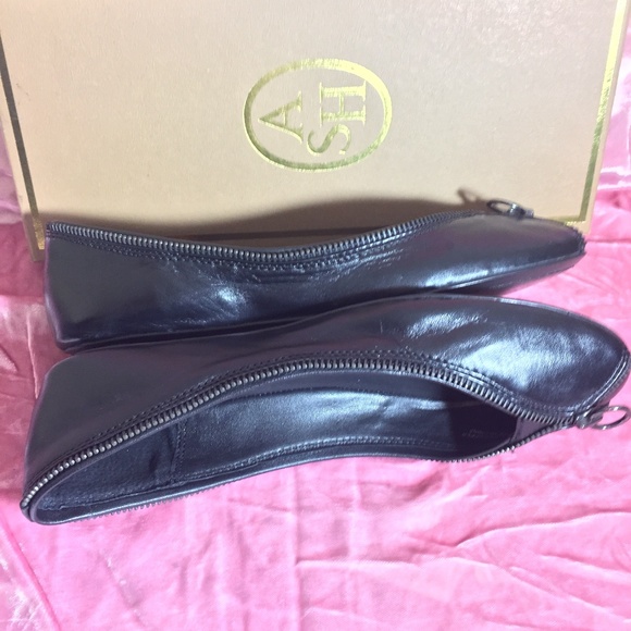 ASH ITALIA Ballet Flats w Zip Detail + Box & Bag - Picture 5 of 7